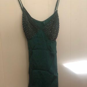 Silk dress with beads